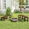 Costway Patio Curved Bench Carbonized Wood Dining Bench for Round Table 710 LBS Max Load